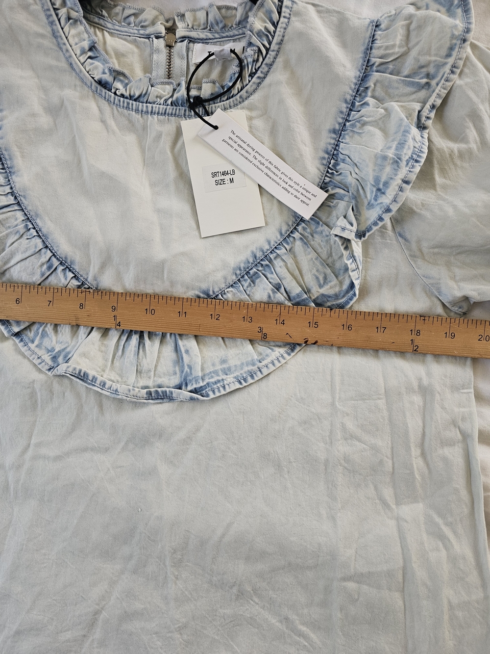 THML Light Blue Ruffle Long Sleeve Top - Picture 4 of 9